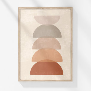 Terrakotta-Sonne Abstrakt Neutral Boho Wandkunst  Poster