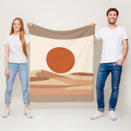 Terrakotta-Sonne Minimalistischer Boho-Abstrakter Fleecedecke