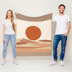 Terrakotta-Sonne Minimalistischer Boho-Abstrakter Fleecedecke