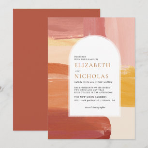 Terrakotta-Sonnenaufgang   Boho-Hochzeitseinladung Einladung