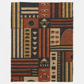 Terrakotta Stammes-Geometrie Sherpa-Decke Deko Fleecedecke