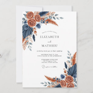 Terrakotta-Stimmungsvolle-Bohemian-Hochzeit Einladung