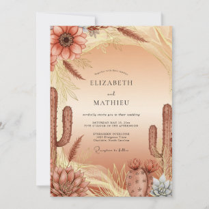 Terrakotta Südwestliche Hochzeitsszene Einladung