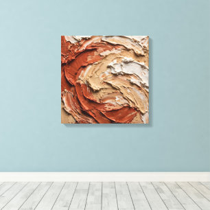 Terrakotta-Swirbel-Abstraktmalerei - Sand, Rot Leinwanddruck