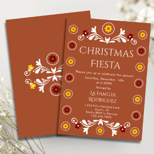 Terrakotta Talavera Mexikanische Fiesta Weihnachts Einladung