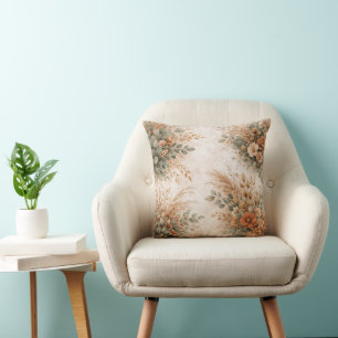 Terrakotta- und Salbei-Boho-Herbststrauß Kissen