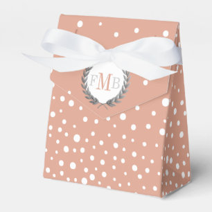 Terrakotta- und weiß gepunktete Hochzeit Geschenkschachtel