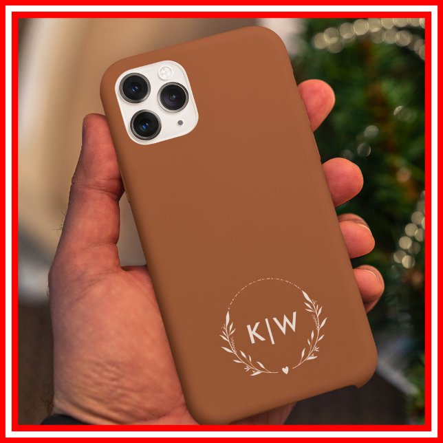 Terrakotta und Weiß | Monogram für moderne Initial iPhone 16 Pro Max Hülle (Terracotta and White | Modern Initials Monogram Case-Mate iPhone Case)