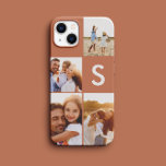 Terrakotta-Urmonogramm der modernen Collage aus Fo Case-Mate iPhone Hülle<br><div class="desc">Modernes Foto Collage Terracotta erste Monogramm Design. Ein modernes Design Multi-Foto Design. Ändern Sie die Farbe,  um sie anzupassen. Teil einer Sammlung.</div>