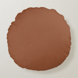 Terrakotta verbranntes Orange einfarbig Rundes Kissen
