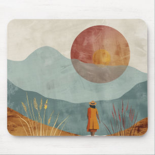 Terrakotta-Weise-Kunst im Mitteljahrhundert-Gebirg Mousepad