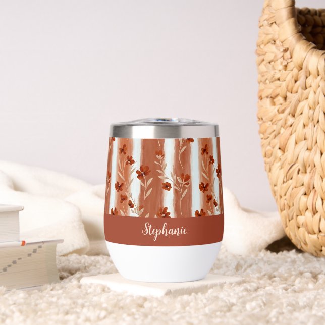 Terrakotta-Wildblumen-Monogramm Boho  (Wohnzimmer (gedreht))