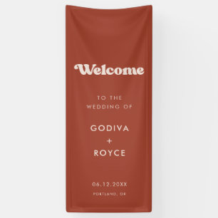 Terrakotta Willkommen zur unserer Hochzeit Banner