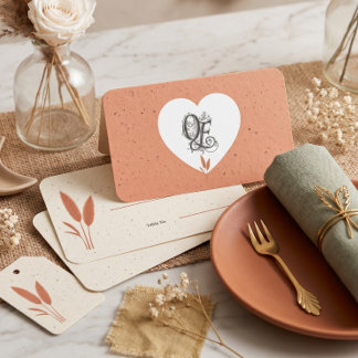 Terrakotta-Wüsten-Boho-Viral-Klassische-Hochzeit Platzkarte
