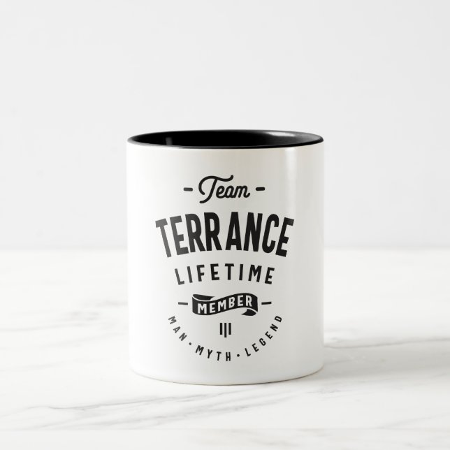 Terrance Lifetime Personalisierte Name Zweifarbige Tasse (Mittel)