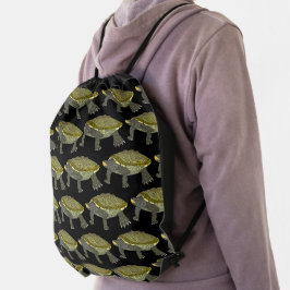 Terrapin (Muster schwarz) - Beutel mit Kordelzug Sportbeutel