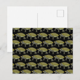 Terrapin (Muster schwarz) - Postkarte