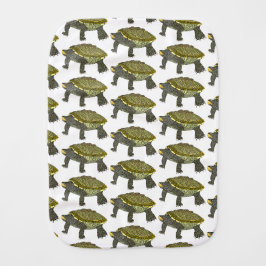 Terrapin (Muster weiß) - Burp Tuch Baby Spucktuch