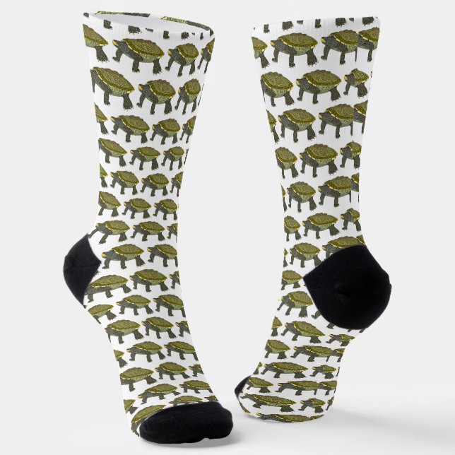 Terrapin (Muster weiß) - Premium Socken (Gewinkelt)