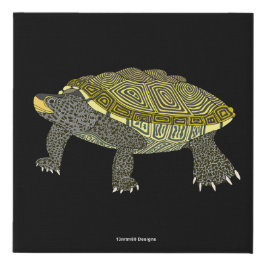 Terrapin (schwarz) - Faux Canvas Künstlicher Leinwanddruck