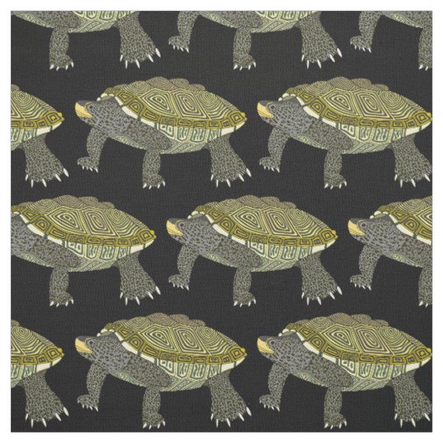 Terrapin (schwarz) - Pima-Baumwollstoff Stoff (Muster)