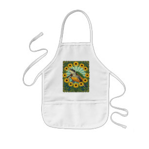 Terrapin und Black Eyed Susan Blumen Art Nouveau Kinderschürze