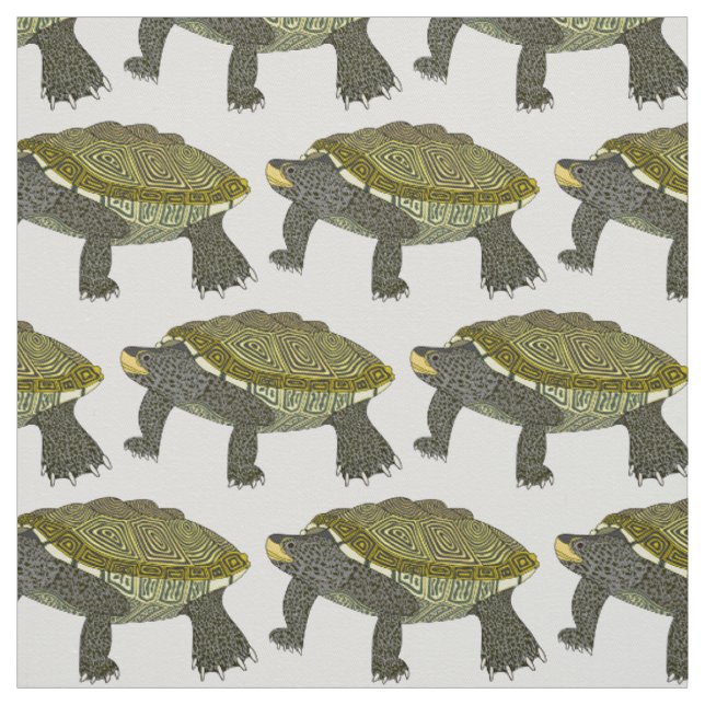 Terrapin (weiß) - Baumwoll-Drillich Stoff (Muster)
