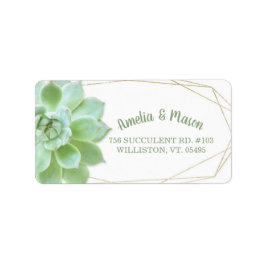 Terrarium Succulent Wedding Address Adressaufkleber