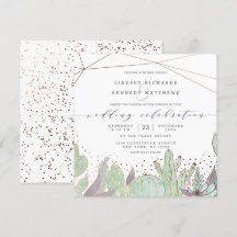 Terrarium Succulents Geometric Wedding Square