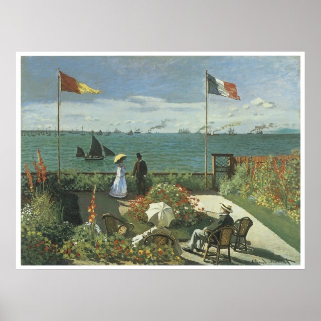 Terrasse bei Sainte-Adresse, 1867 Claude Monet Poster (Vorne)