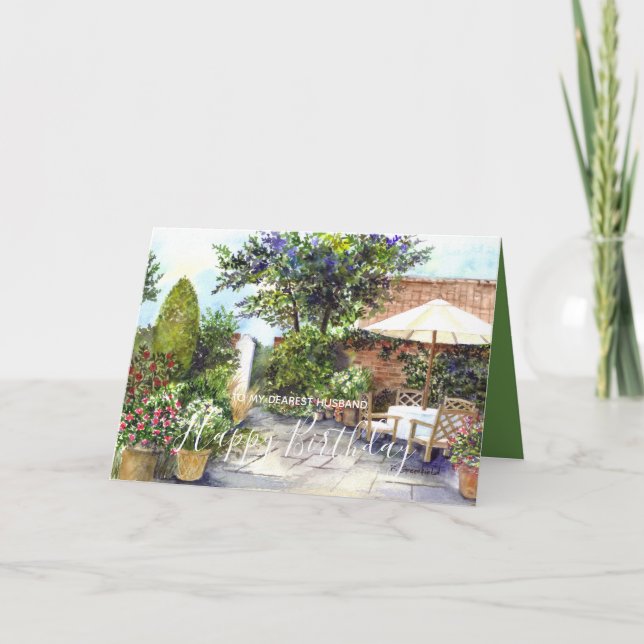 Terrasse Das Manor House Aquarellbilder Karte (Vorderseite)