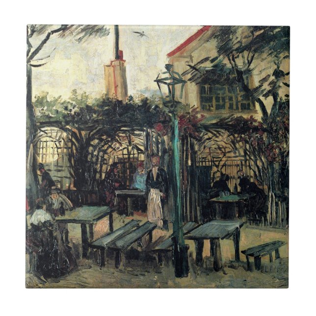 Terrasse eines Cafés, Montmartre von Vincent van G Fliese (Vorderseite)