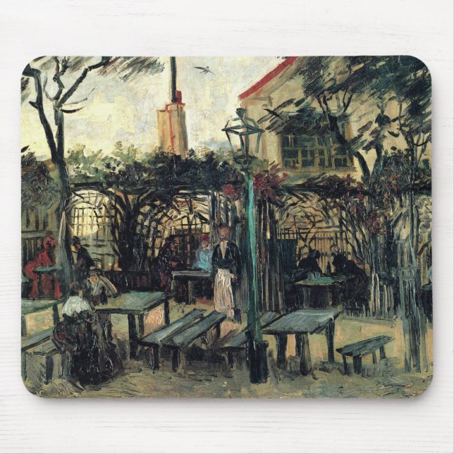 Terrasse eines Cafés, Montmartre von Vincent van G Mousepad (Vorne)