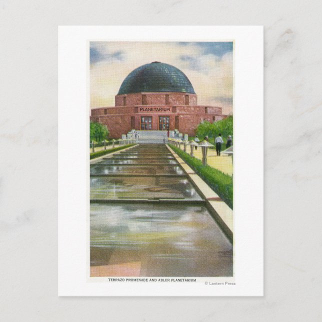 Terrazo Promenade View of Adler Planetarium Postkarte (Vorderseite)