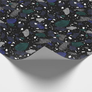 Terrazzo Blau Grün Grau Fliesen Druck Verpackungsp Geschenkpapier