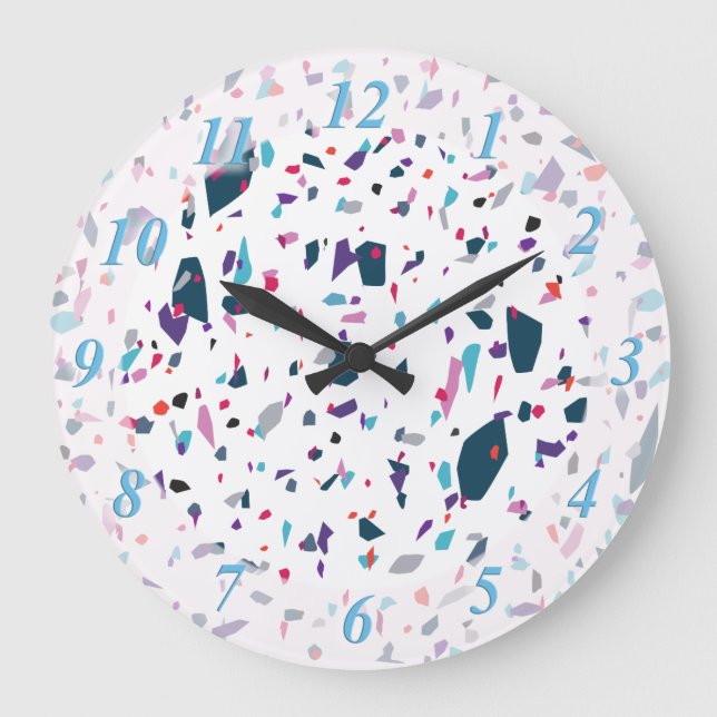 Terrazzo Boom Große Wanduhr (Vorderseite)