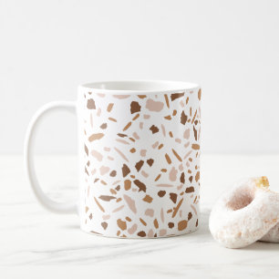 Terrazzo Braun und Beige und Weiß  Kaffeetasse