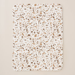 Terrazzo Brown Beige weiße neutrale Farben Sherpadecke