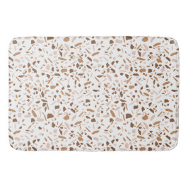 Terrazzo Brown und Beige und Weiß Badematte