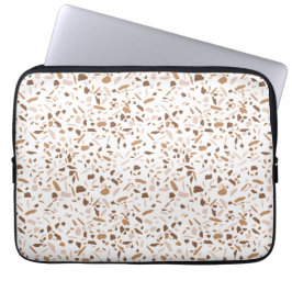Terrazzo Brown und Beige und Weiß Laptopschutzhülle