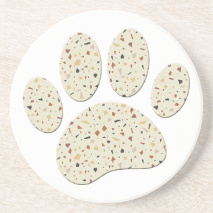 Terrazzo Dog Pawprint Muster Art Getränkeuntersetzer