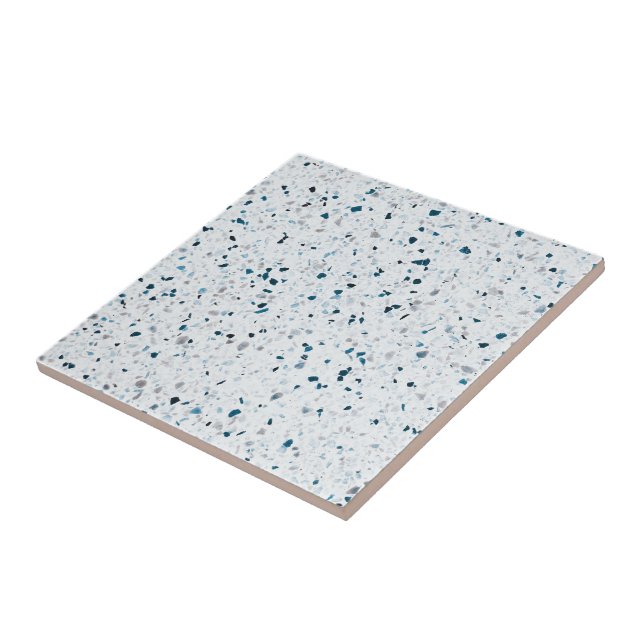 Terrazzo Elegantes Aquamarines blaues Grün Fliese (Seite)