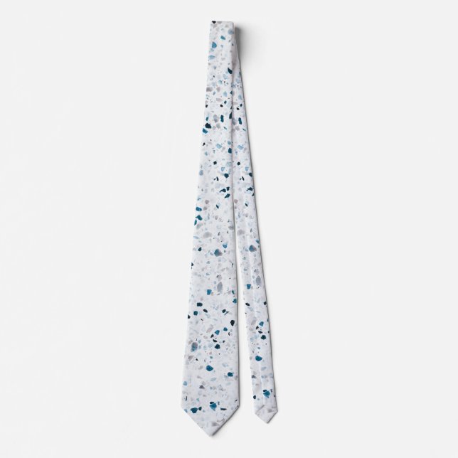 Terrazzo Elegantes Aquamarines blaues Grün Krawatte (Vorderseite)