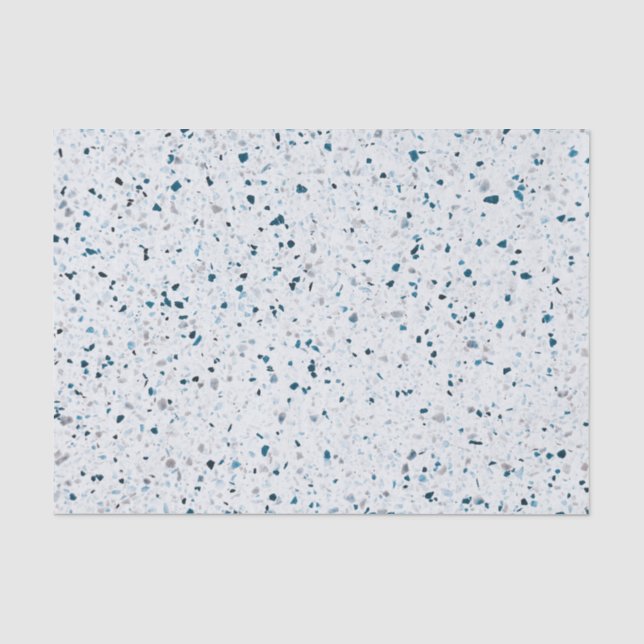 Terrazzo Elegantes Aquamarines blaues Grün Seidenpapier (Vorderseite)