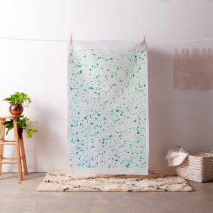 Terrazzo Elegantes Grün Aquamarines blaues Retro  Stoff