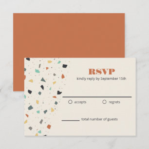 Terrazzo-Fliesen Konfetti moderner Stil RSVP Karte
