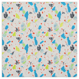 Terrazzo-Fliesenmuster - Neon auf weißem Stoff
