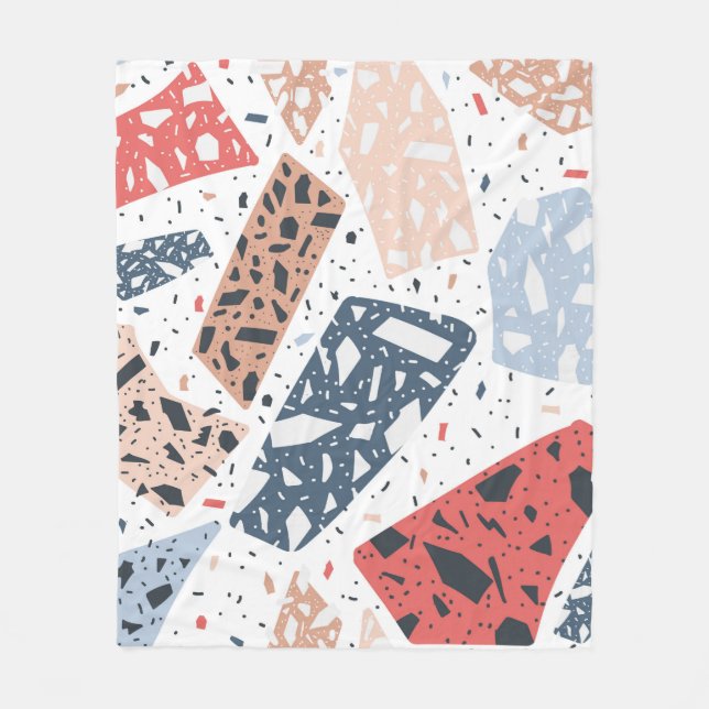 Terrazzo floor marble seamless hand drawn pattern  fleecedecke (Vorderseite)