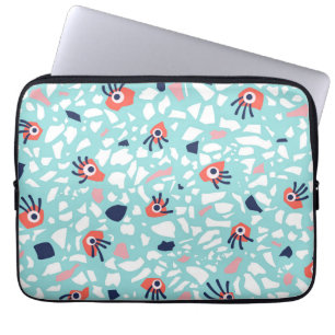 Terrazzo Funny Geometric Muster mit Augen Laptopschutzhülle