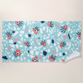 Terrazzo Funny Geometric Muster mit Augen Strandtuch